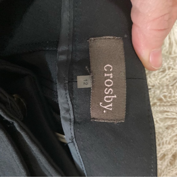 Crosby Black Belted Wide Leg Trousers - Picture 3 of 4